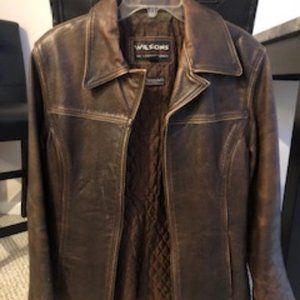 Women's Wilson's Brown Leather Thinsulate Coat